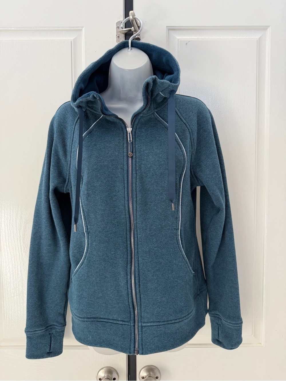 Lululemon Dark Teal Zip-Up Hoodie Jacket Sz 8